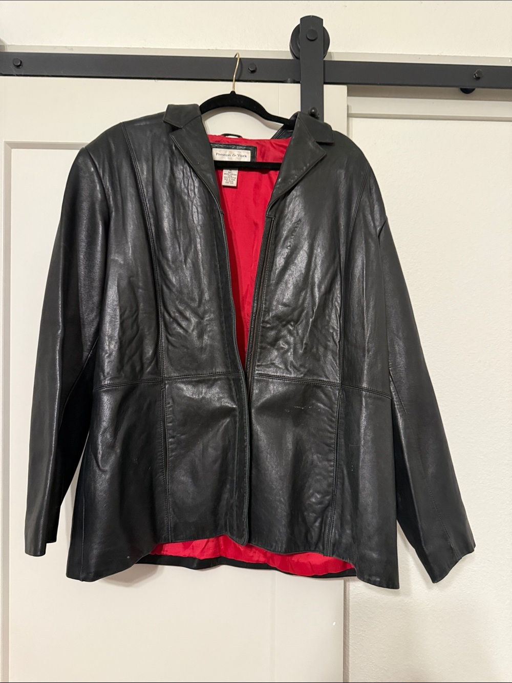 Lamb Skin Leather Jacket with Red Lining - Women